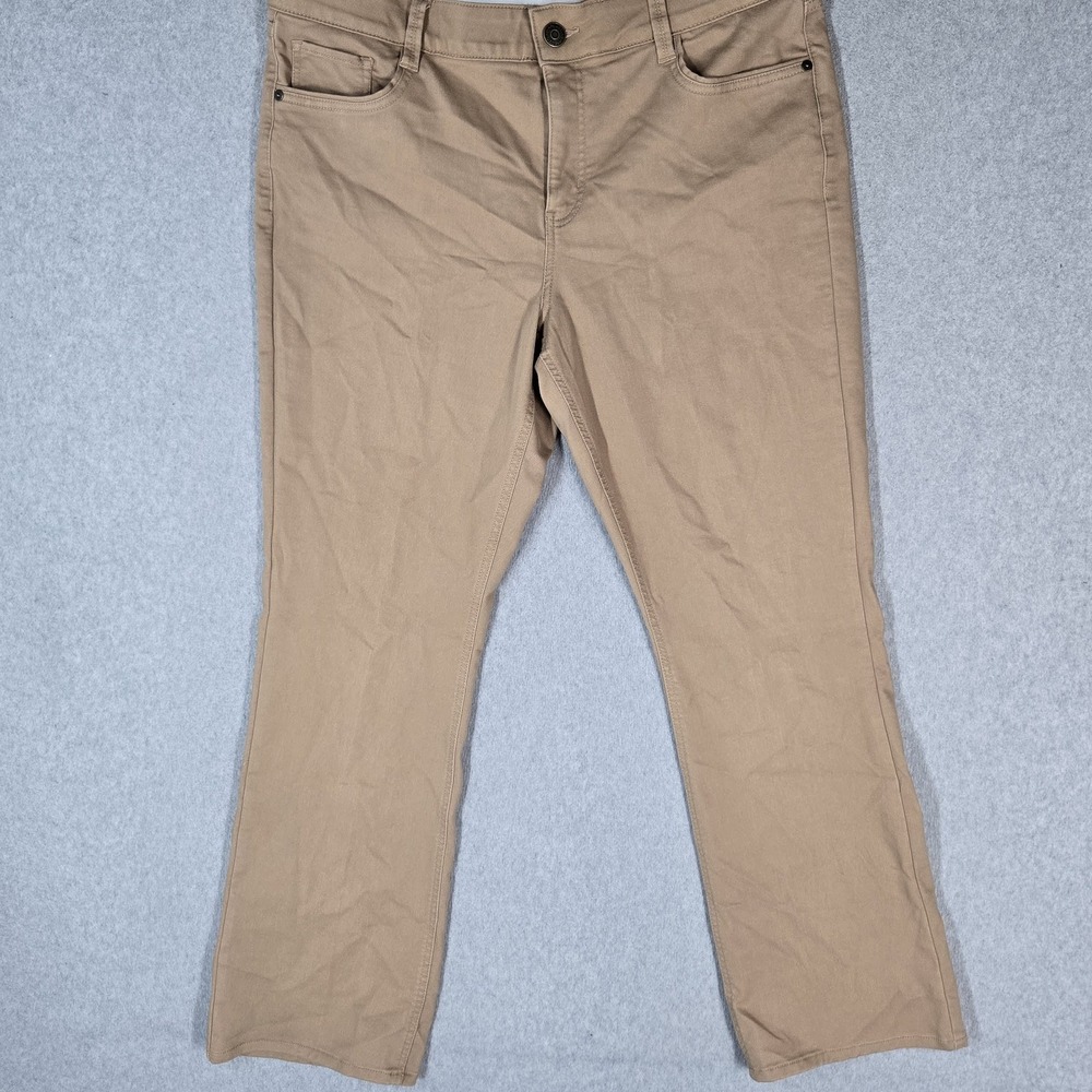 Liz Claiborne Women Pants 16 Tan Bootcut Sara Mid-Rise 30" Inseam NWT